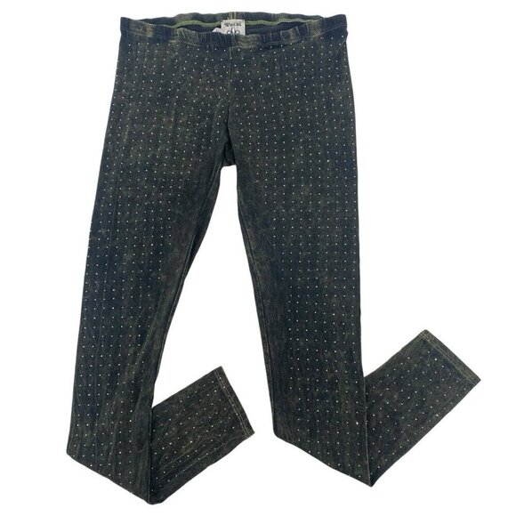 Vocal Size Small Rhinestone Leggings Embellishments  Acid Wash Green Grunge Y2K - Picture 1 of 12